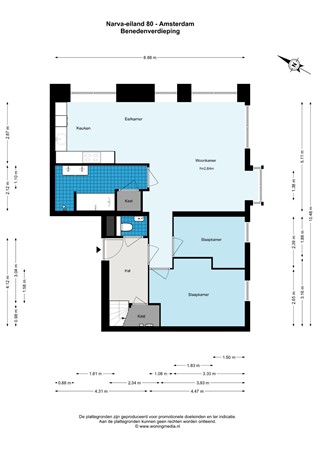 Floor plan - Narva-Eiland 80, 1014 ZJ Amsterdam 